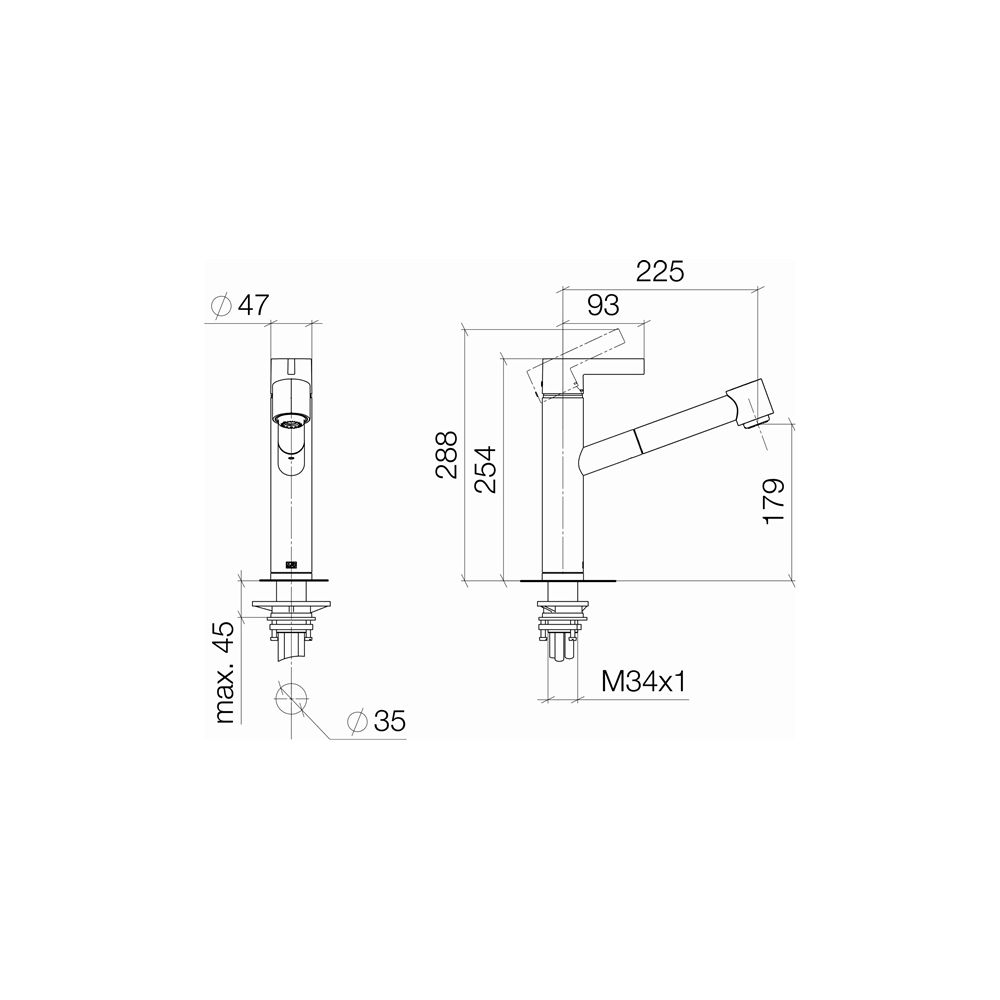 Dornbracht eno Einhandmischer Pull-out mit Brausefunktion 33875760 platin... DORNBRACHT-33875760-08 4029011893759 (Abb. 4)