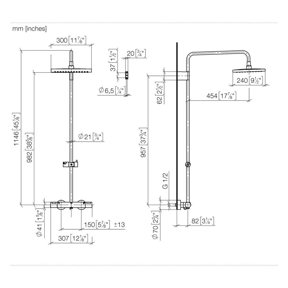 Dornbracht Showerpipe Symetrics mit Brause-Thermostat ohne Handbrause Regenbrau... DORNBRACHT-34464980-37 4099477542027 (Abb. 2)
