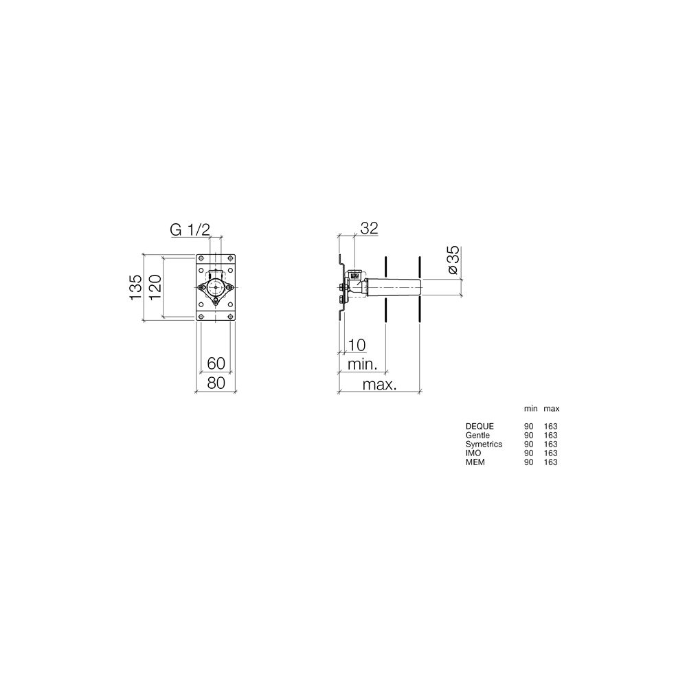 Dornbracht Unterputz-Wandwinkel für Wandausläufe Messing bleifrei Anschluss IG 1... DORNBRACHT-3508597090 4029011509711 (Abb. 4)