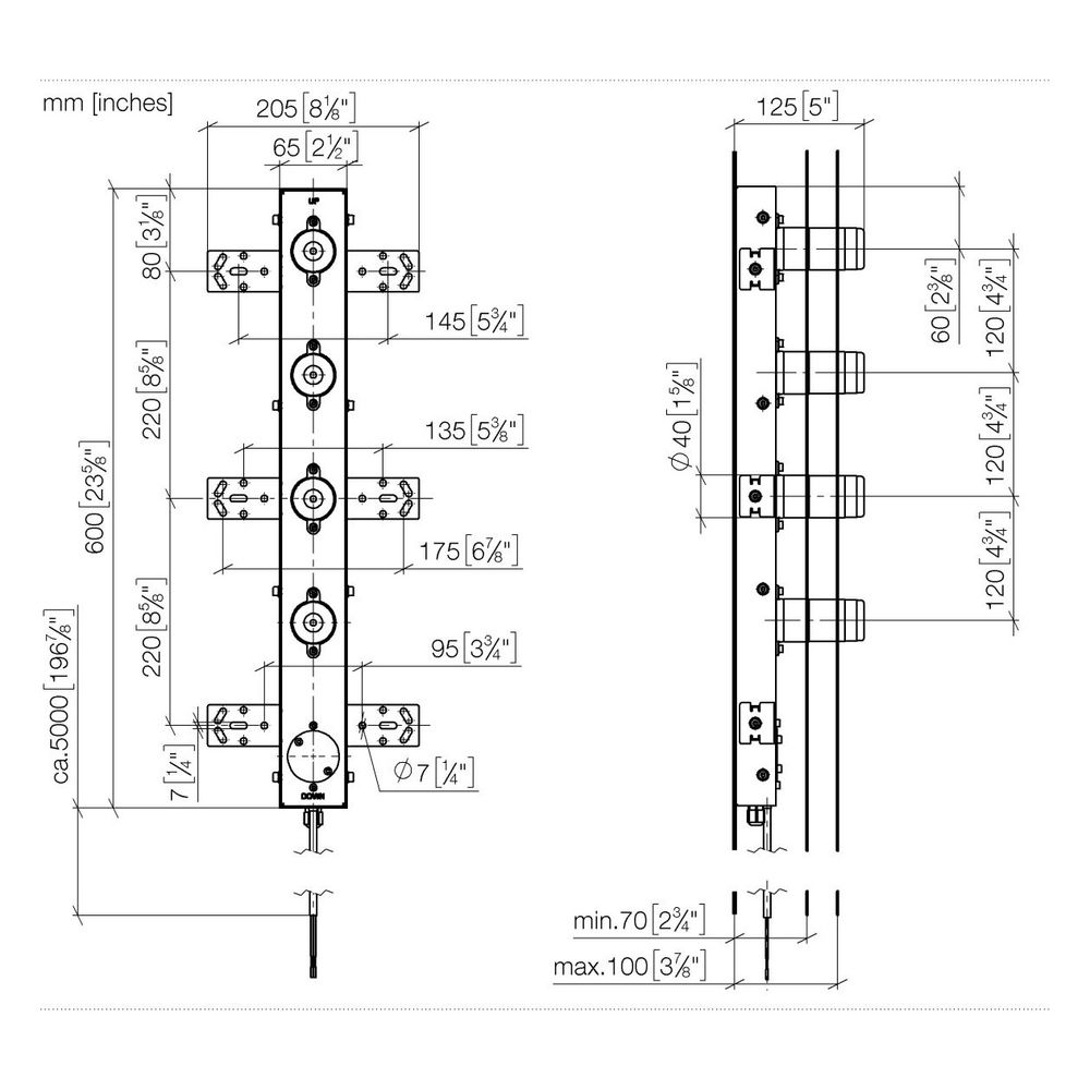 Dornbracht Unterputz-Wandeinbaukasten 4-fach, ohne Bedienelement, Einbautiefe 70... DORNBRACHT-3531197090 4099477380339 (Abb. 4)
