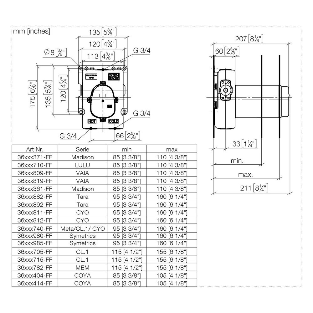 Dornbracht Unterputz-Thermostatmodul Xtool ohne Mengenregulierung Messing bleifr... DORNBRACHT-3550397090 4029011847936 (Abb. 2)