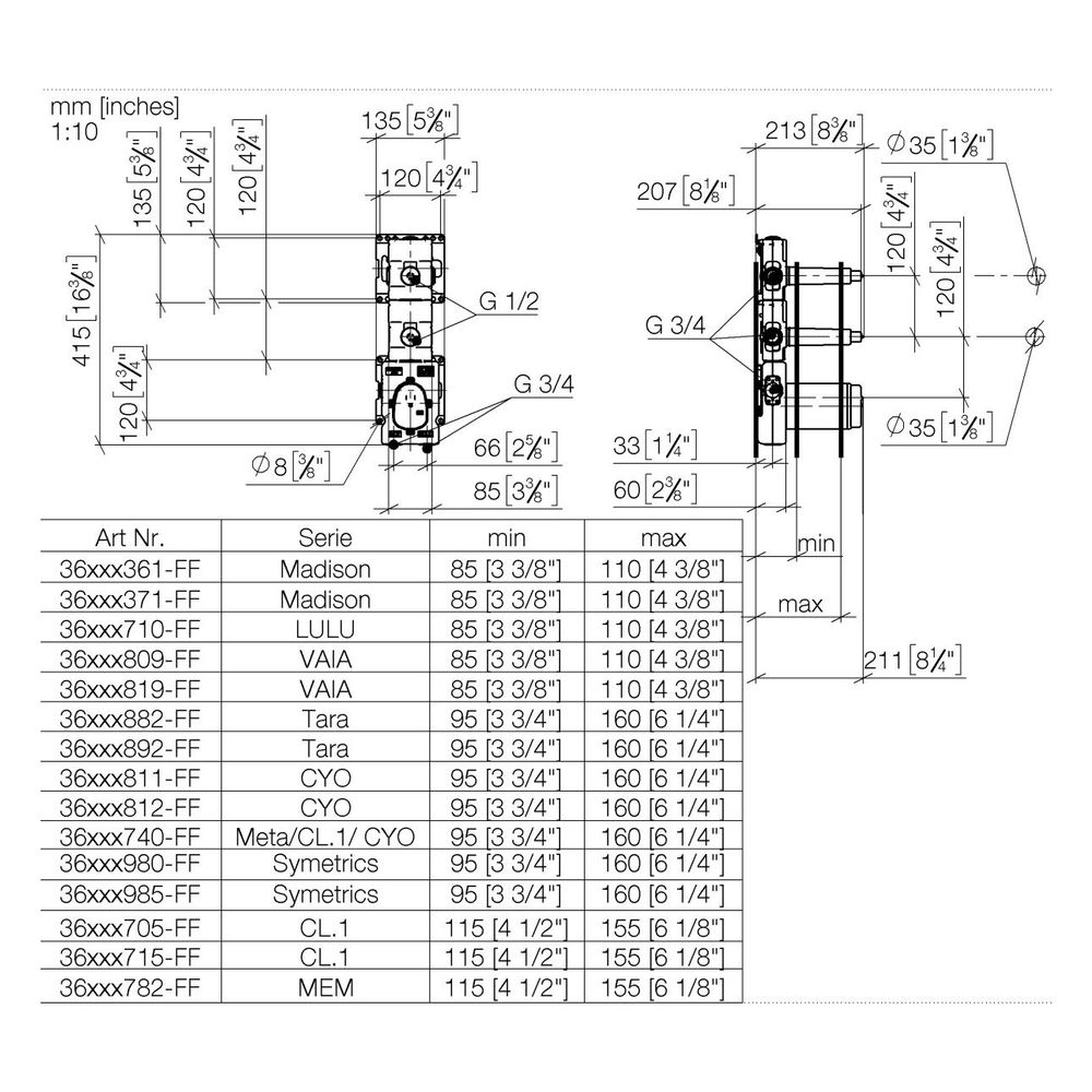 Dornbracht Unterputz-Thermostatmodul Xtool Messing bleifrei 2 Ventile 2x IG 3/4"... DORNBRACHT-3552197090 4029011847981 (Abb. 4)