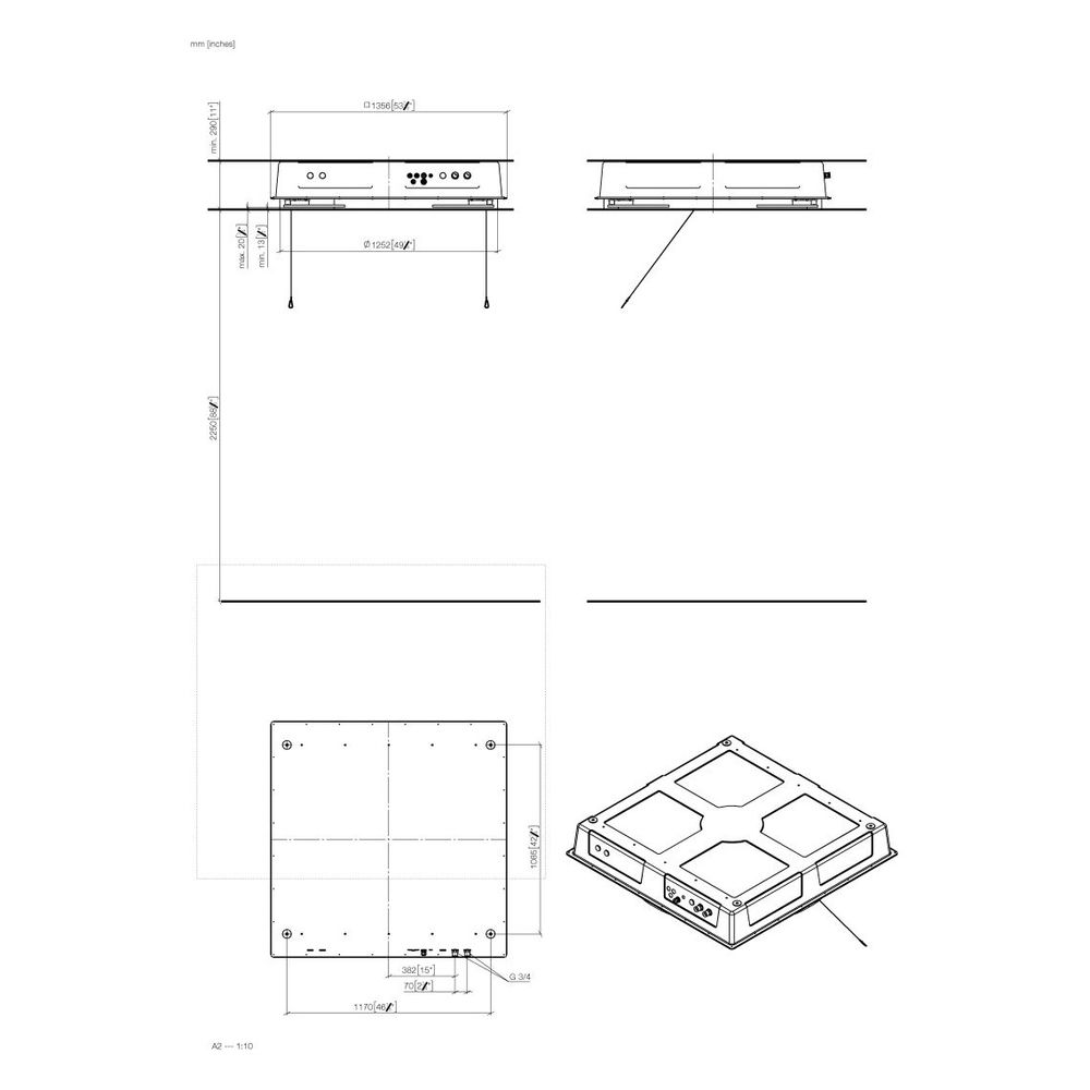 Dornbracht Unterputz-Deckeneinbaukasten Rainmoon mit Farblicht 1356x1356x290mm 2... DORNBRACHT-3561597090 4099477038872 (Abb. 4)
