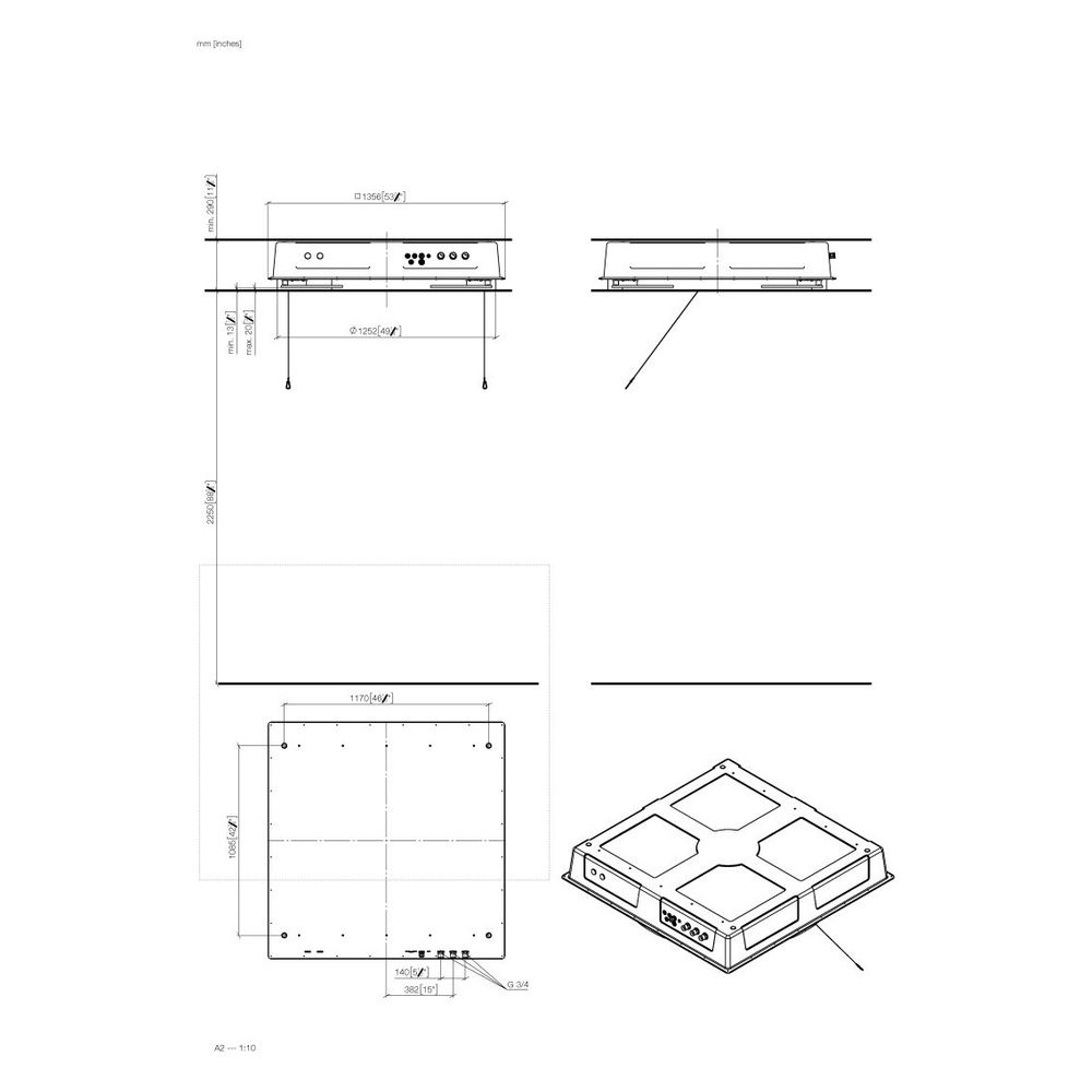 Dornbracht Unterputz-Deckeneinbaukasten Aquamoon mit Farblicht 1356x1356x290mm 2... DORNBRACHT-3562597090 4099477038896 (Abb. 4)