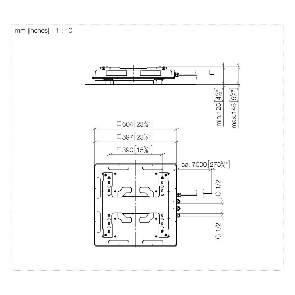 Dornbracht Unterputz-Deckeneinbaukasten Aquahalo 605x605x95mm Einbautiefe 110-1... DORNBRACHT-35750970-06 4099477200330 (Abb. 4)
