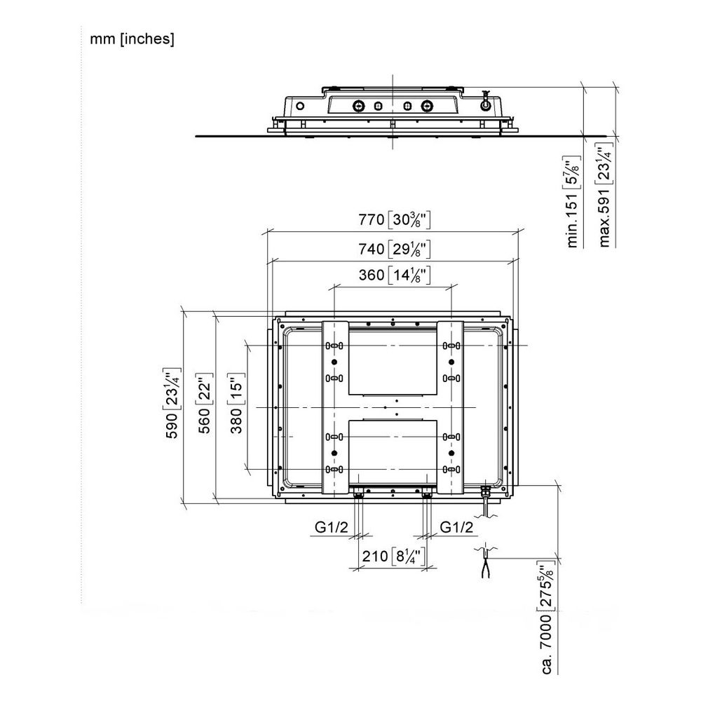 Dornbracht Unterputz-Deckeneinbaukasten Serenity Sky mit Licht flächenbündig 662... DORNBRACHT-3577197090 4099477268316 (Abb. 2)