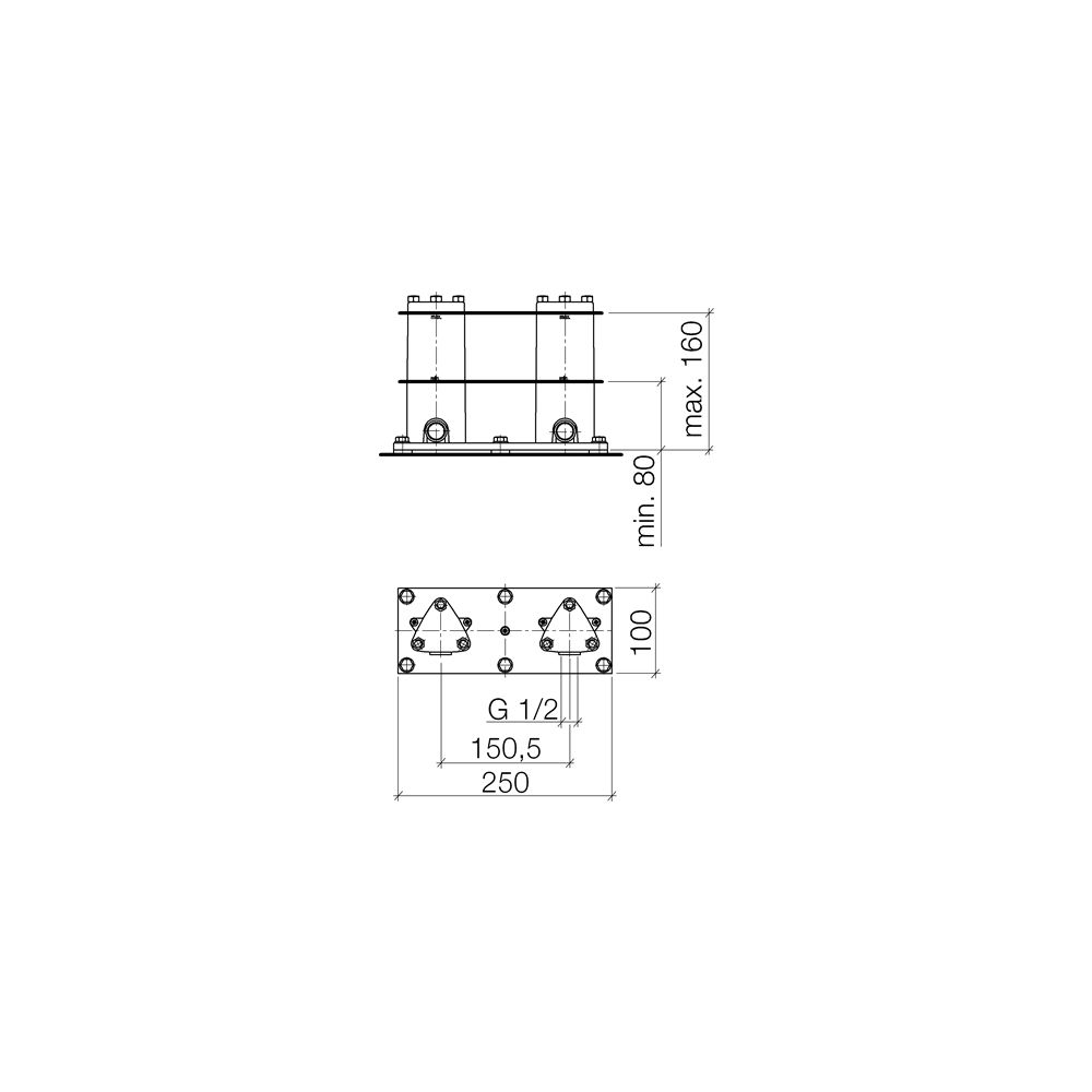 Dornbracht Unterputz-Bodenbefestigung Edelstahl 2x Anschlusswinkel G 1/2" Stichm... DORNBRACHT-3594497090 4029011472411 (Abb. 4)