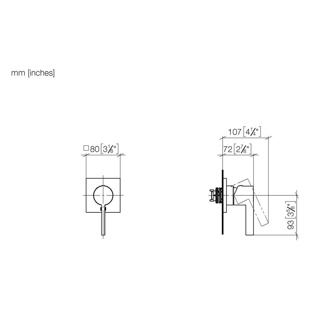 Dornbracht Unterputz-Einhandbatterie IMO mit Abdeckplatte 80x80mm, Bronze gebür... DORNBRACHT-36060670-42 4099477289748 (Abb. 2)