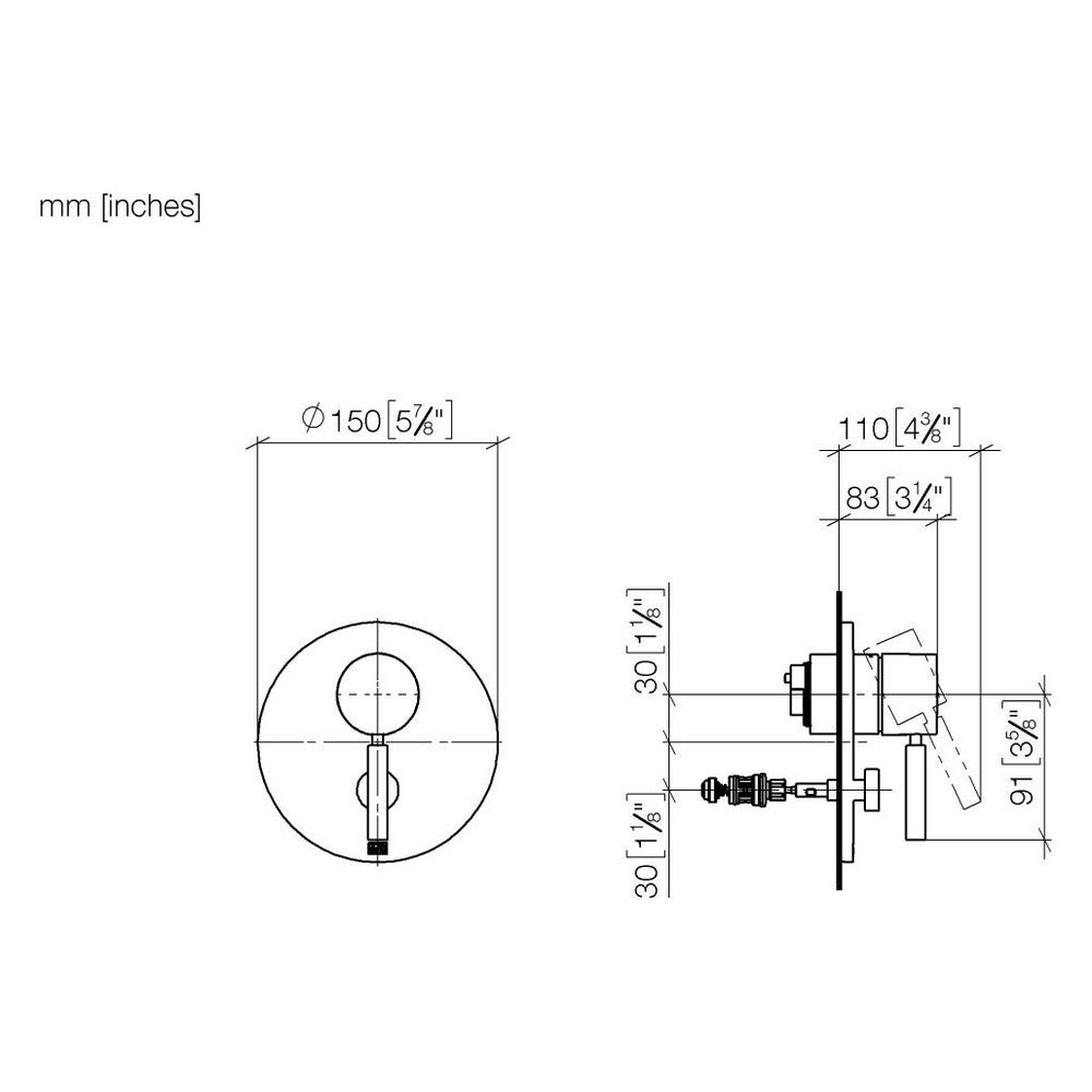 Dornbracht Unterputz-Einhandbatterie Meta mit Umstellung Durchmesser 150mm, Dar... DORNBRACHT-36120660-43 4099477466408 (Abb. 4)