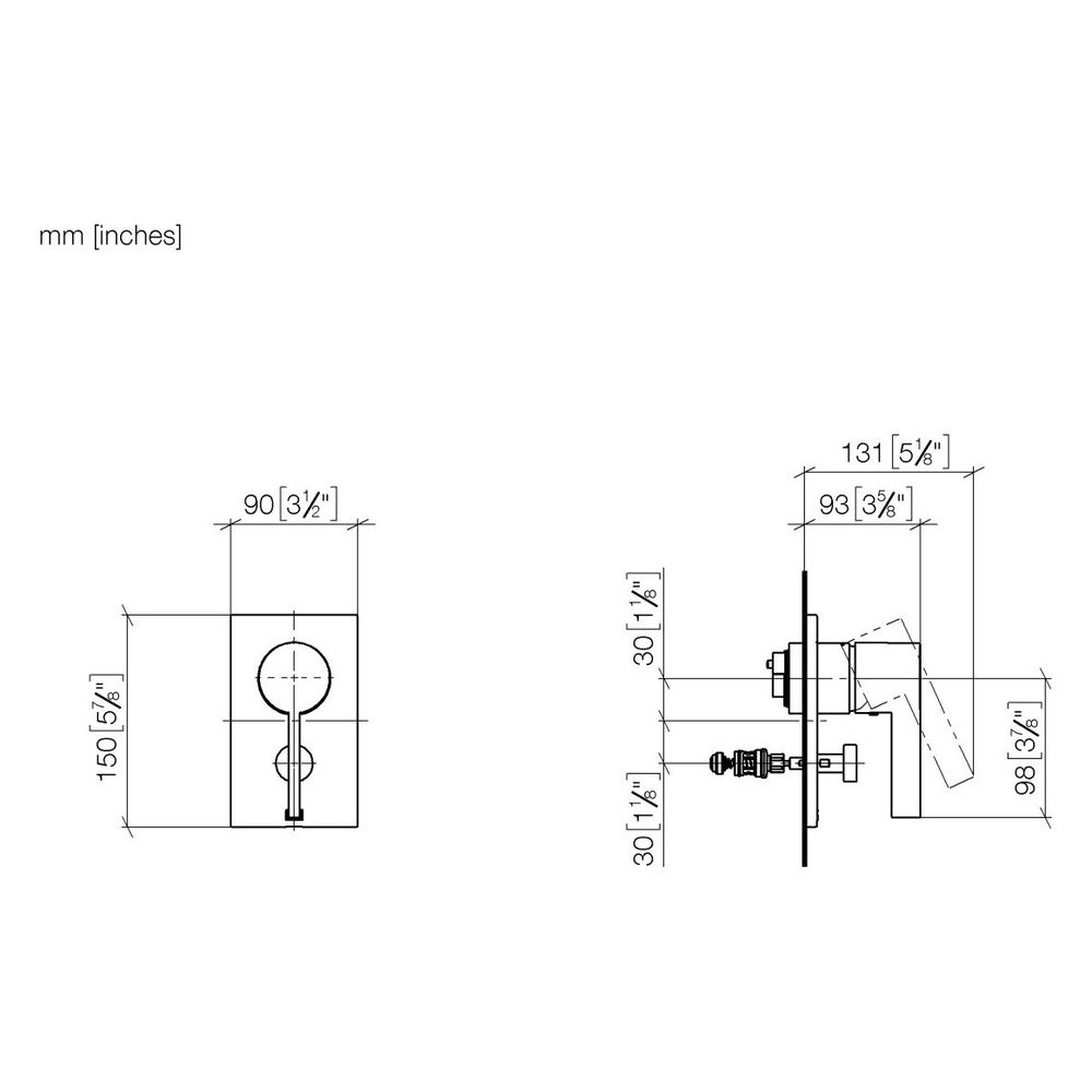 Dornbracht Unterputz-Einhandbatterie IMO mit Abdeckplatte 150x90mm automatische... DORNBRACHT-36120670-43 4099477490731 (Abb. 4)