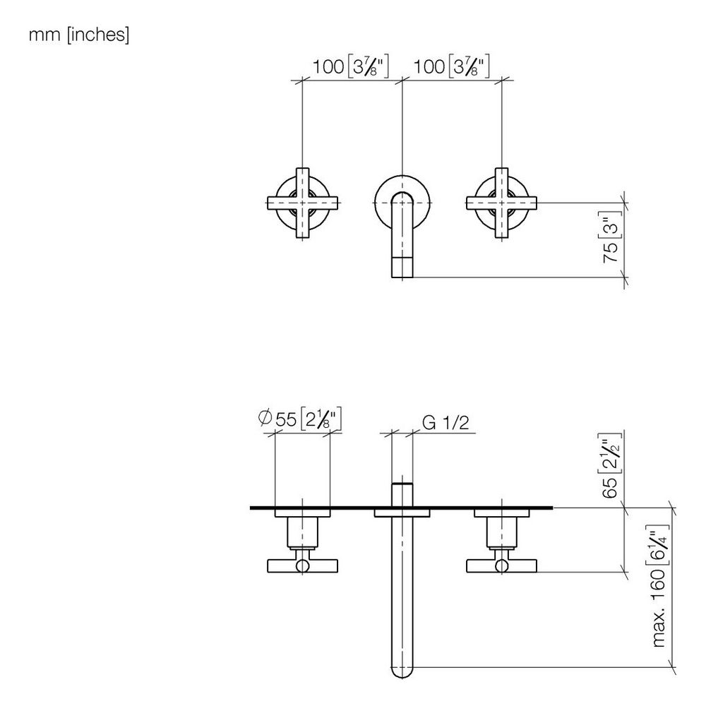 Dornbracht Waschtisch-Wandbatterie Tara o. Ablaufg., starr, 160mm, max. 7l/min,... DORNBRACHT-36707892-43 4099477467382 (Abb. 6)