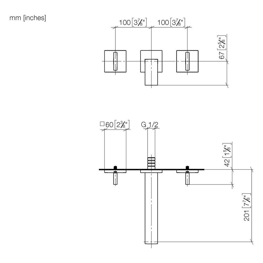 Dornbracht Waschtisch-Wandbatterie Mem, o. Ablaufg., starrer Auslauf, 200mm, ma... DORNBRACHT-36712782-39 4099477401423 (Abb. 4)