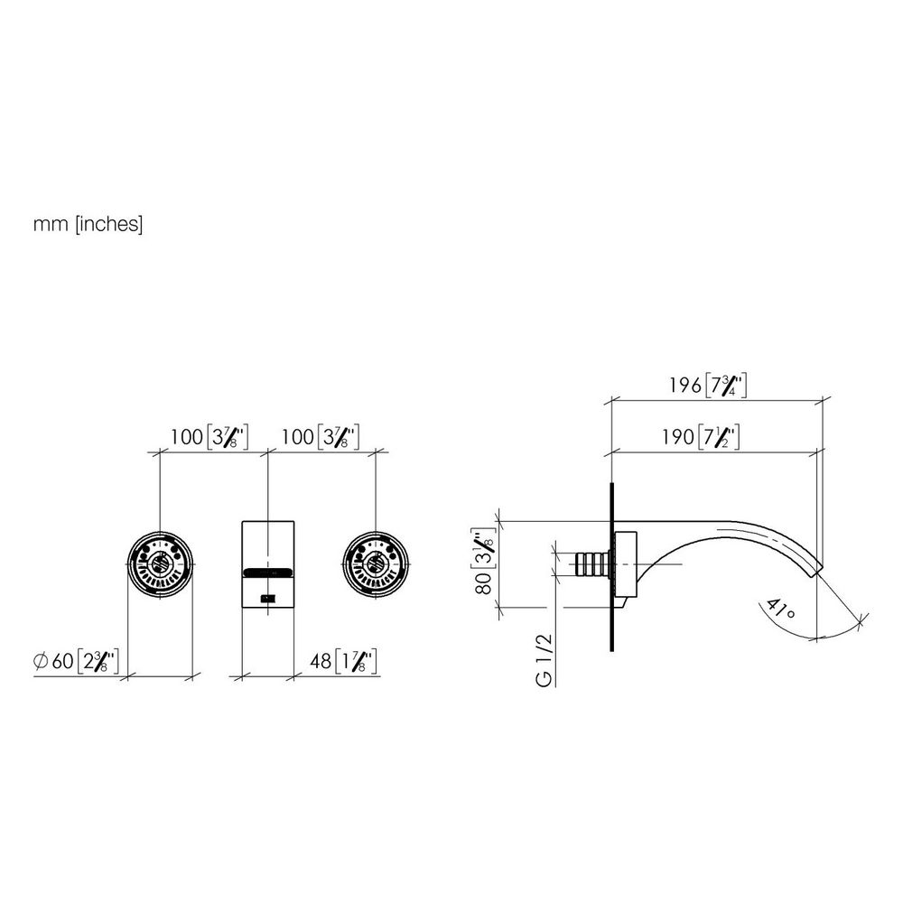 Dornbracht Waschtisch-Wandbatterie CYO o. Ablaufg. Ausladung 190mm, Dark Chrome... DORNBRACHT-36712811-19 4099477129655 (Abb. 4)