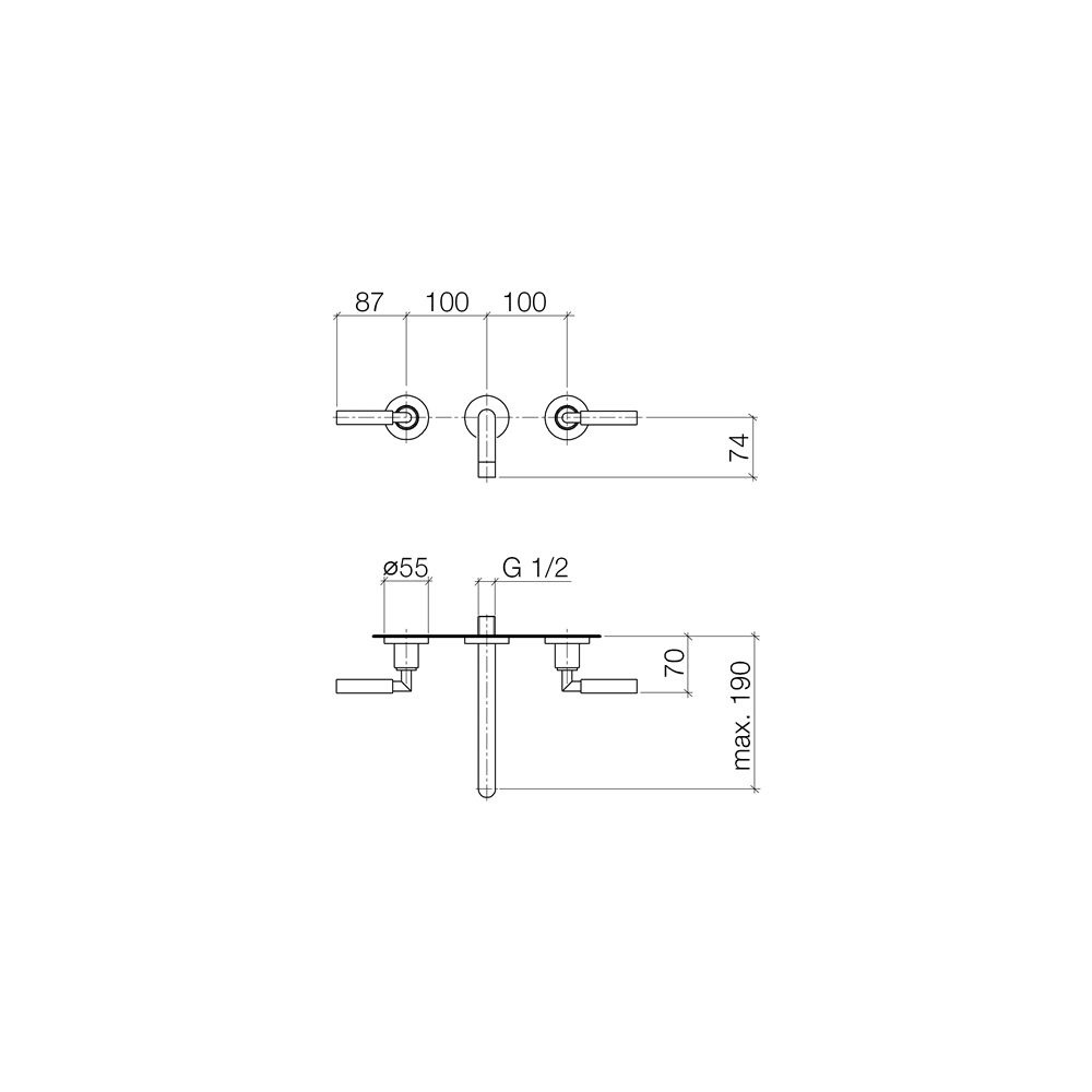 Dornbracht Waschtisch-Wandbatterie Tara o. Ablaufg., starr, 190mm, max. 7l/min,... DORNBRACHT-36712882-93 4029011948053 (Abb. 4)