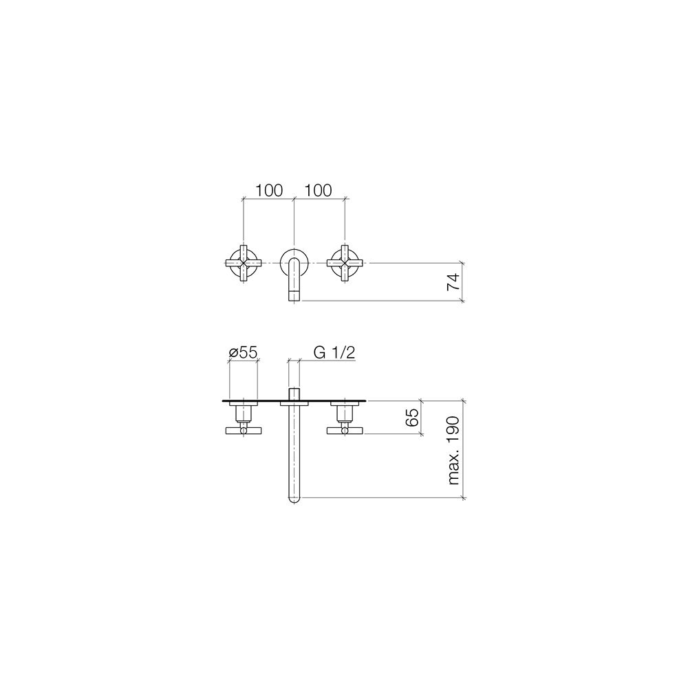 Dornbracht Waschtisch-Wandbatterie Tara o. Ablaufg., starr, 190mm, max. 7l/min,... DORNBRACHT-36712892-19 4029011998737 (Abb. 4)