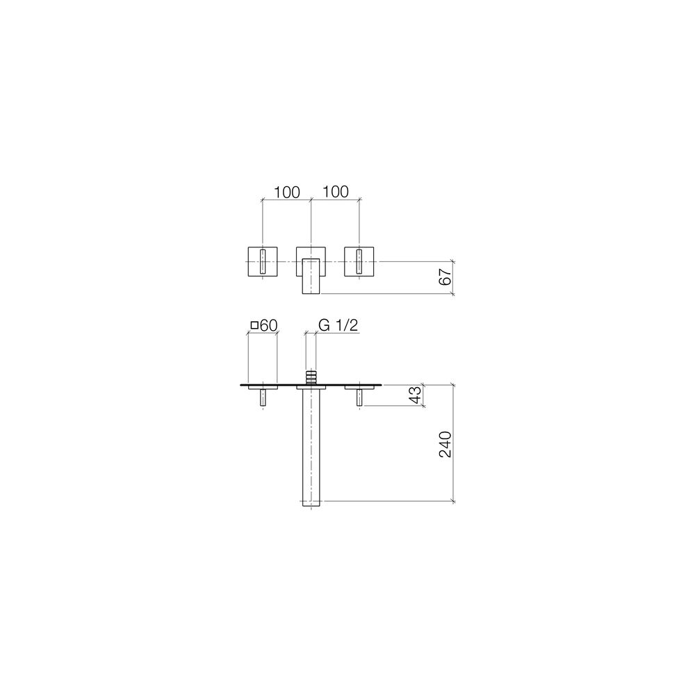 Dornbracht Waschtisch-Wandbatterie Mem, o. Ablaufg., starrer Auslauf, 240mm, ma... DORNBRACHT-36717782-47 4099477094410 (Abb. 4)