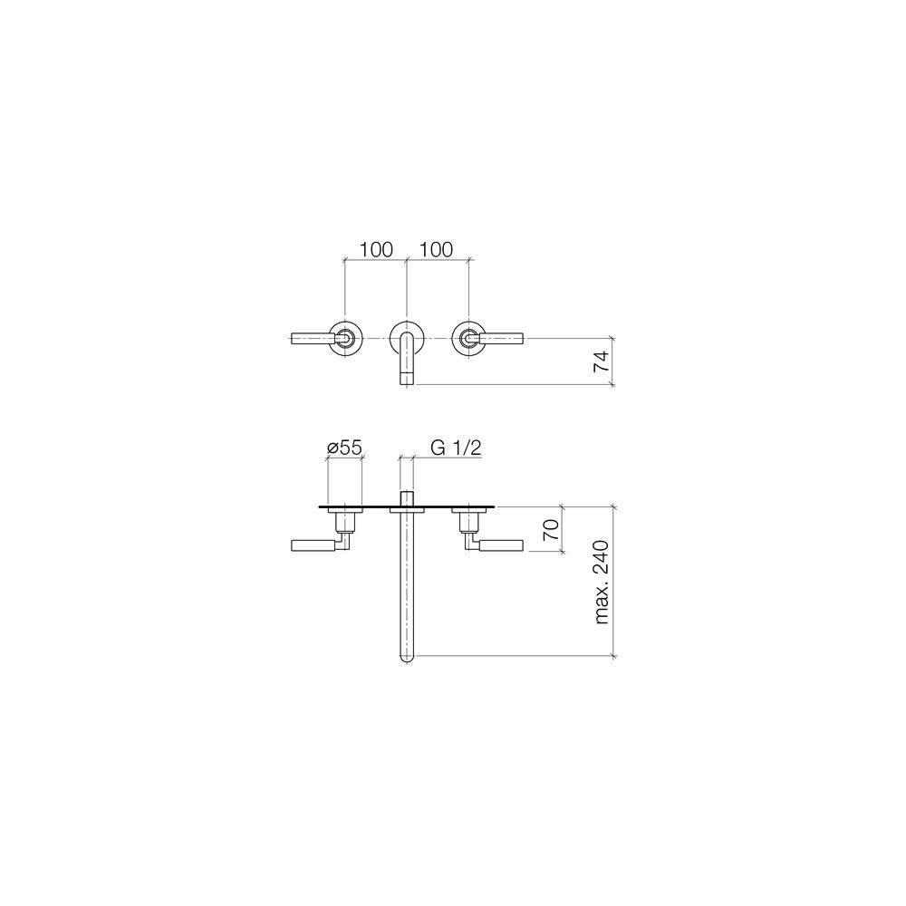 Dornbracht Waschtisch-Wandbatterie Tara o. Ablaufg., starr, 240mm, max. 7l/min,... DORNBRACHT-36717882-93 4029011948251 (Abb. 4)