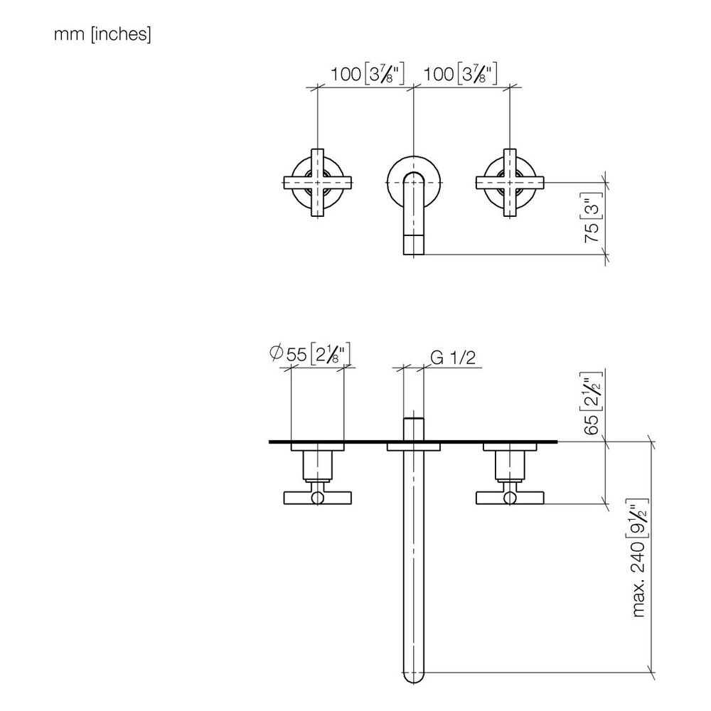 Dornbracht Waschtisch-Wandbatterie Tara o. Ablaufg., starr, 240mm, max. 7l/min,... DORNBRACHT-36717892-43 4099477467504 (Abb. 4)