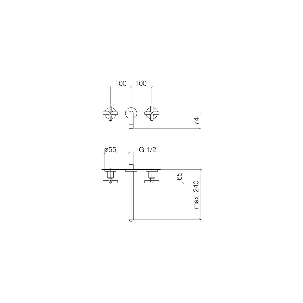 Dornbracht Waschtisch-Wandbatterie Tara o. Ablaufg., starr, 240mm, max. 7l/min,... DORNBRACHT-36717892-19 4029011998706 (Abb. 4)