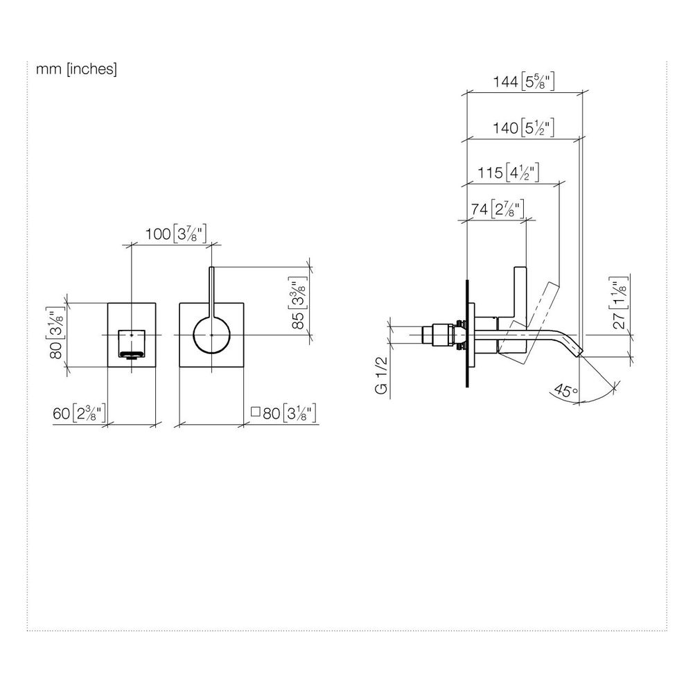 Dornbracht Waschtisch-Wand-Einhandbatterie IMO starrer Auslauf 140mm, für Wandm... DORNBRACHT-36860671-37 4099477439822 (Abb. 4)