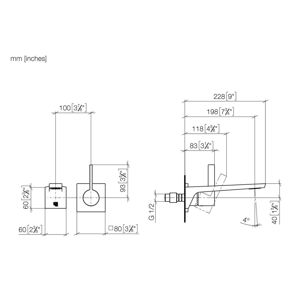 Dornbracht Waschtisch-Wand-Einhandbatterie CL.1 o. Ablaufg. Ausladung 198mm, Da... DORNBRACHT-36860705-19 4099477129679 (Abb. 4)