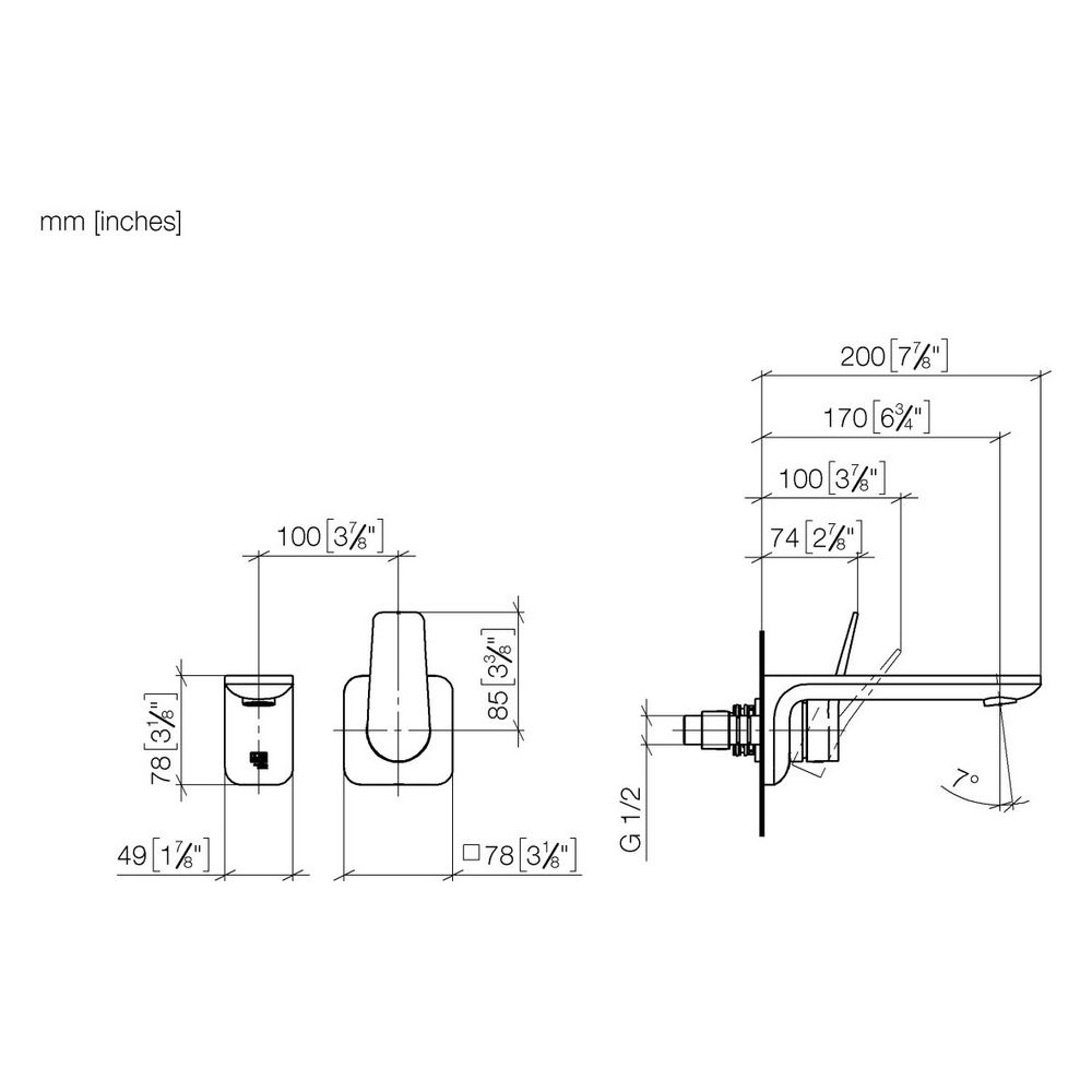Dornbracht Waschtisch-Wand-Einhandbatterie Lissé starrer Auslauf 170mm, für Wan... DORNBRACHT-36860845-19 4099477129549 (Abb. 4)