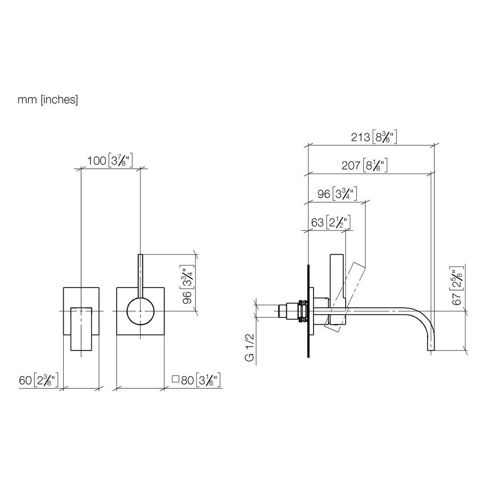 Dornbracht Waschtisch-Wand-Einhandbatterie Mem, o. Abl., starrer Ausl., 207mm, ... DORNBRACHT-36861782-43 4099477491233 (Abb. 4)