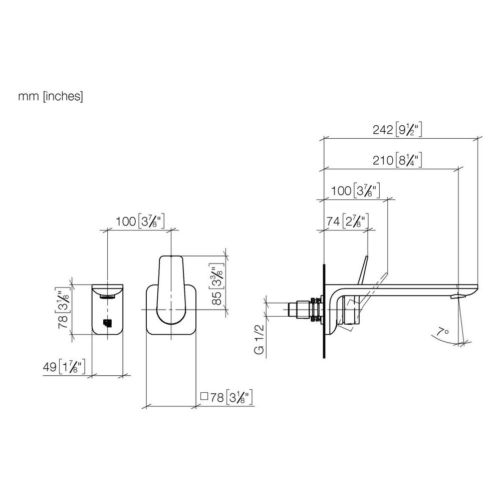 Dornbracht Waschtisch-Wand-Einhandbatterie Lissé starrer Auslauf 210mm, für Wan... DORNBRACHT-36861845-93 4029011948480 (Abb. 4)