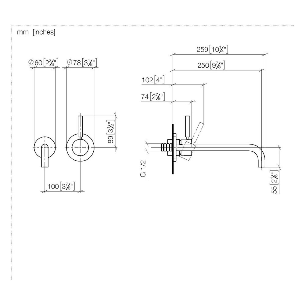Dornbracht Waschtisch-Wand-Einhandbatterie Meta mit Einzelrosetten, Ausladung 2... DORNBRACHT-36863660-39 4099477350752 (Abb. 4)