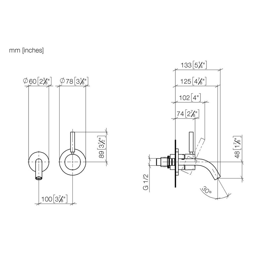 Dornbracht Waschtisch-Wand-Einhandbatterie Meta o. Ablaufg., Ausladung 125mm, s... DORNBRACHT-36867660-19 4099477004327 (Abb. 4)