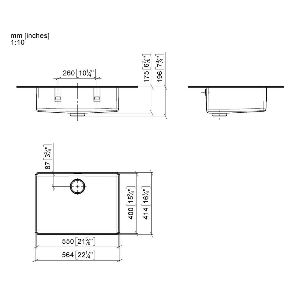 Dornbracht Einzelbecken aufliegend oder flächenbündig Küchenbecken 550x400x175m... DORNBRACHT-38551004-86 4099477257822 (Abb. 4)