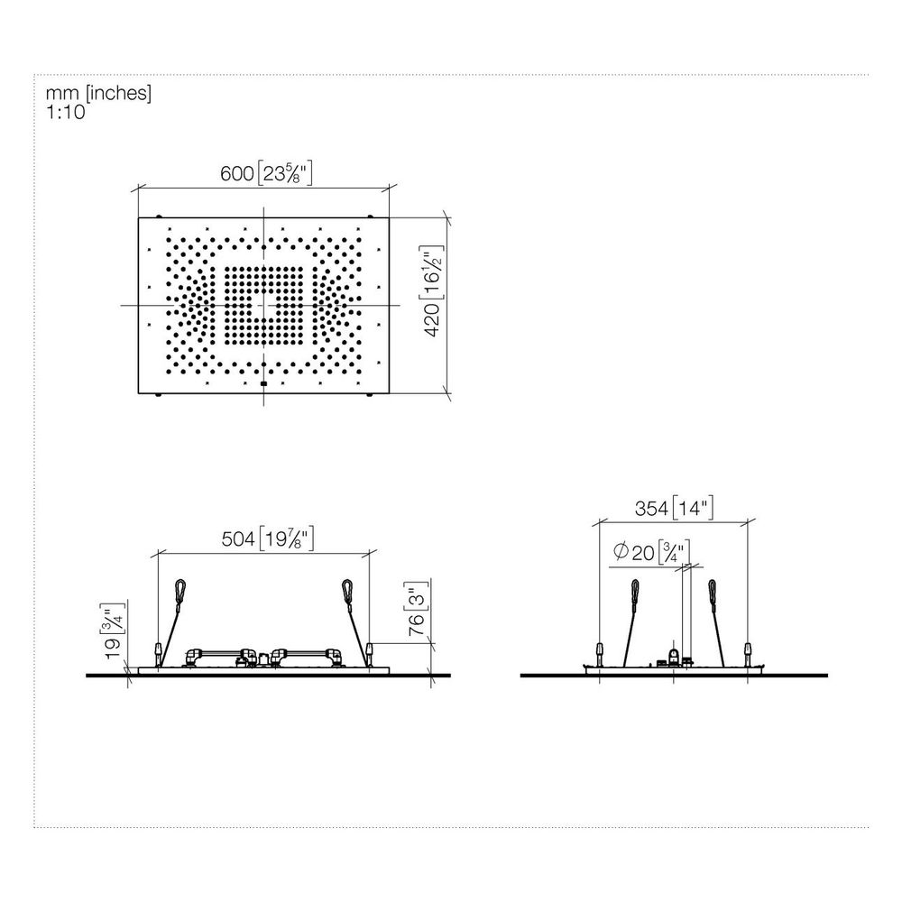 Dornbracht Regenpaneel Serenity Sky Deckeneinbau 2 Strahlarten 6,8l/min 600x420... DORNBRACHT-41772979-19 4099477274508 (Abb. 4)