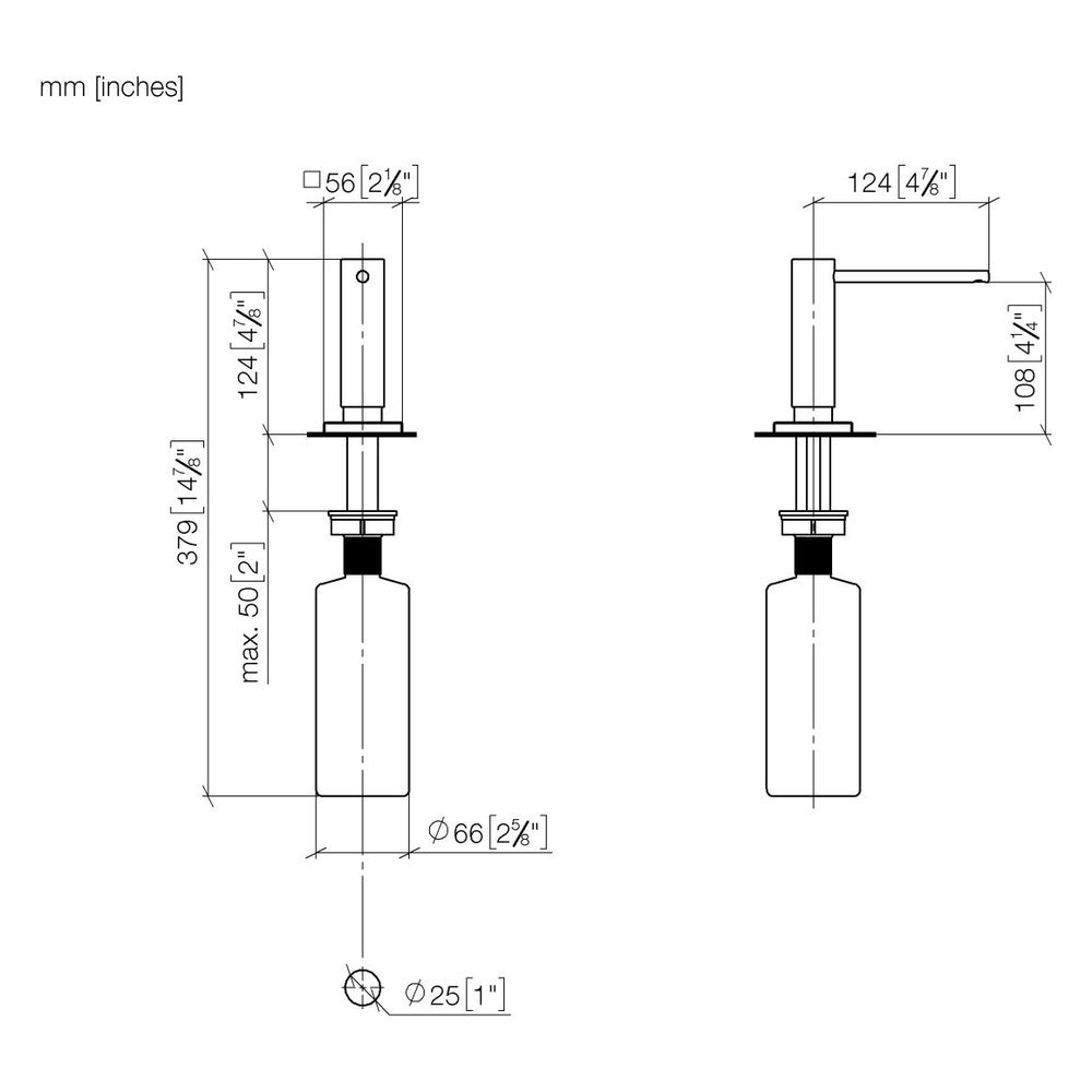 Dornbracht Spender mit Rosette Lot Ausladung 124mm 500ml, Bronze gebürstet, 824... DORNBRACHT-82439970-42 4099477261843 (Abb. 4)