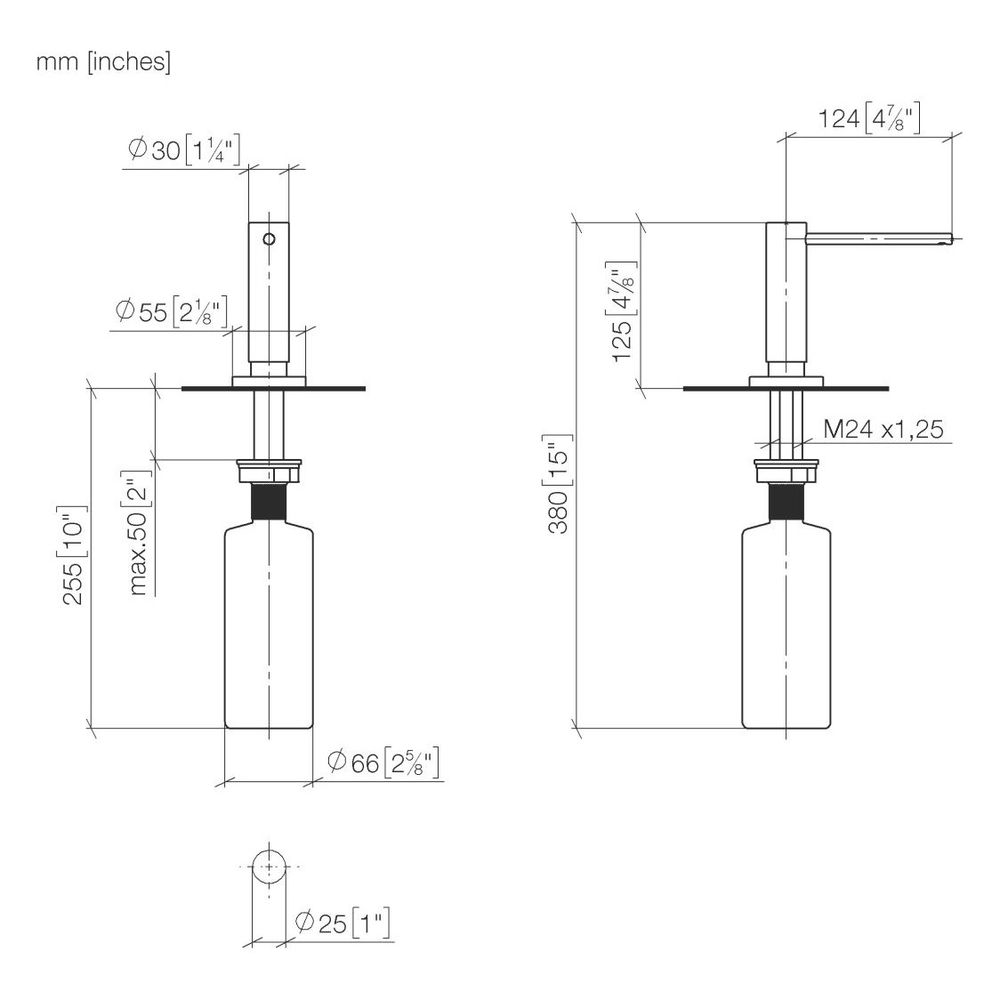 Dornbracht Spender mit Rosette Lot Ausladung 124mm 500ml, Dark Bronze gebürstet... DORNBRACHT-82444970-43 4099477491387 (Abb. 4)