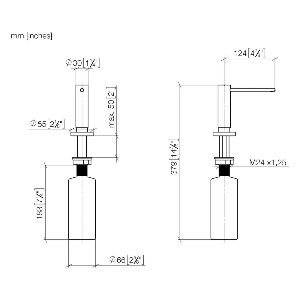 Dornbracht Spender mit Rosette Lot Ausladung 124mm 500ml, Messing gebürstet 23k... DORNBRACHT-82444970-28 4099477055466 (Abb. 4)
