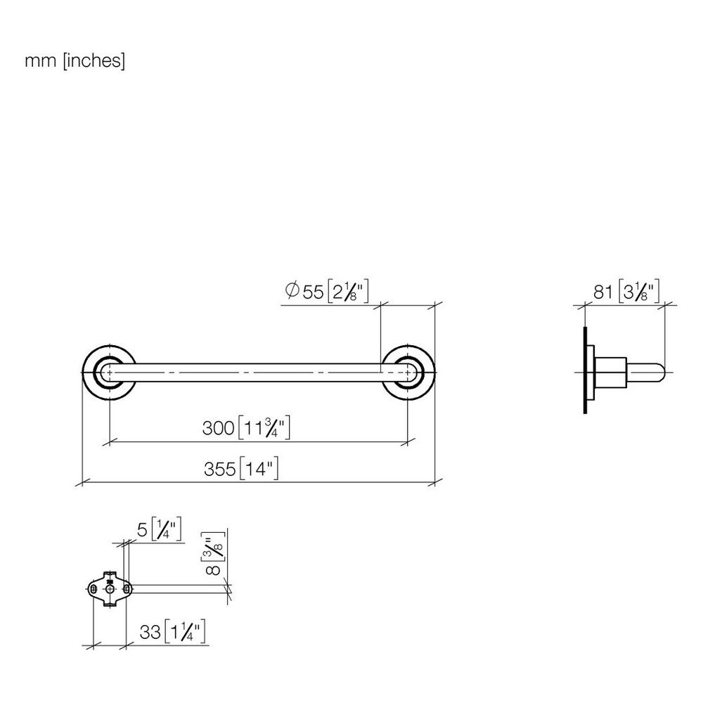 Dornbracht Wannengriff Tara, 300mm Stichmaß, Ausladung 80mm, Dark Bronze gebürs... DORNBRACHT-83030892-43 4099477467887 (Abb. 4)