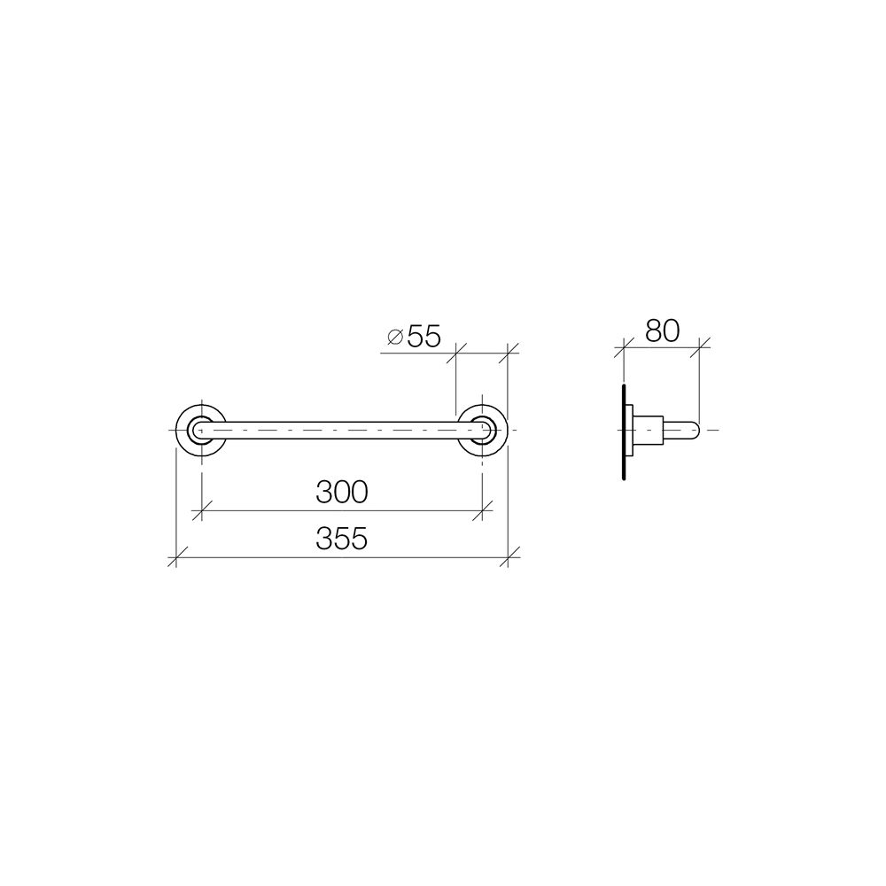 Dornbracht Wannengriff Tara, 300mm Stichmaß, Ausladung 80mm, Chrom gebürstet... DORNBRACHT-83030892-93 4029011948596 (Abb. 4)