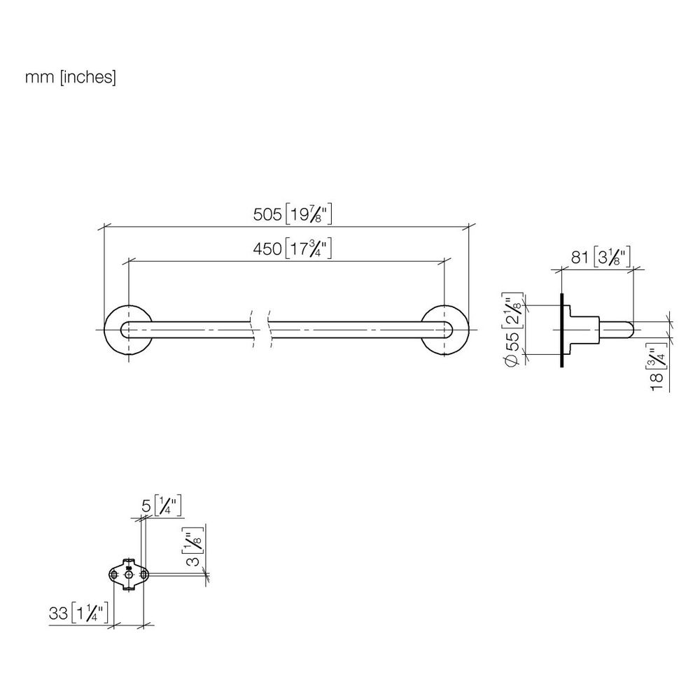 Dornbracht Badetuchhalter Tara Stichmaß 450mm, Dark Bronze gebürstet PVD... DORNBRACHT-83045892-43 4099477467894 (Abb. 4)