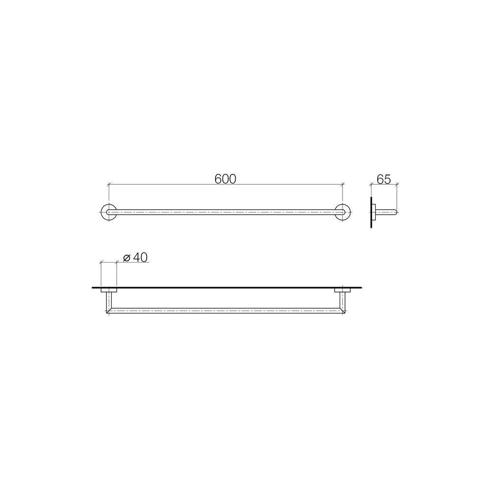 Dornbracht Badetuchhalter für Meta Stichmaß 600mm Breite 640mm, Light Gold, 830... DORNBRACHT-83060979-26 4099477190747 (Abb. 4)