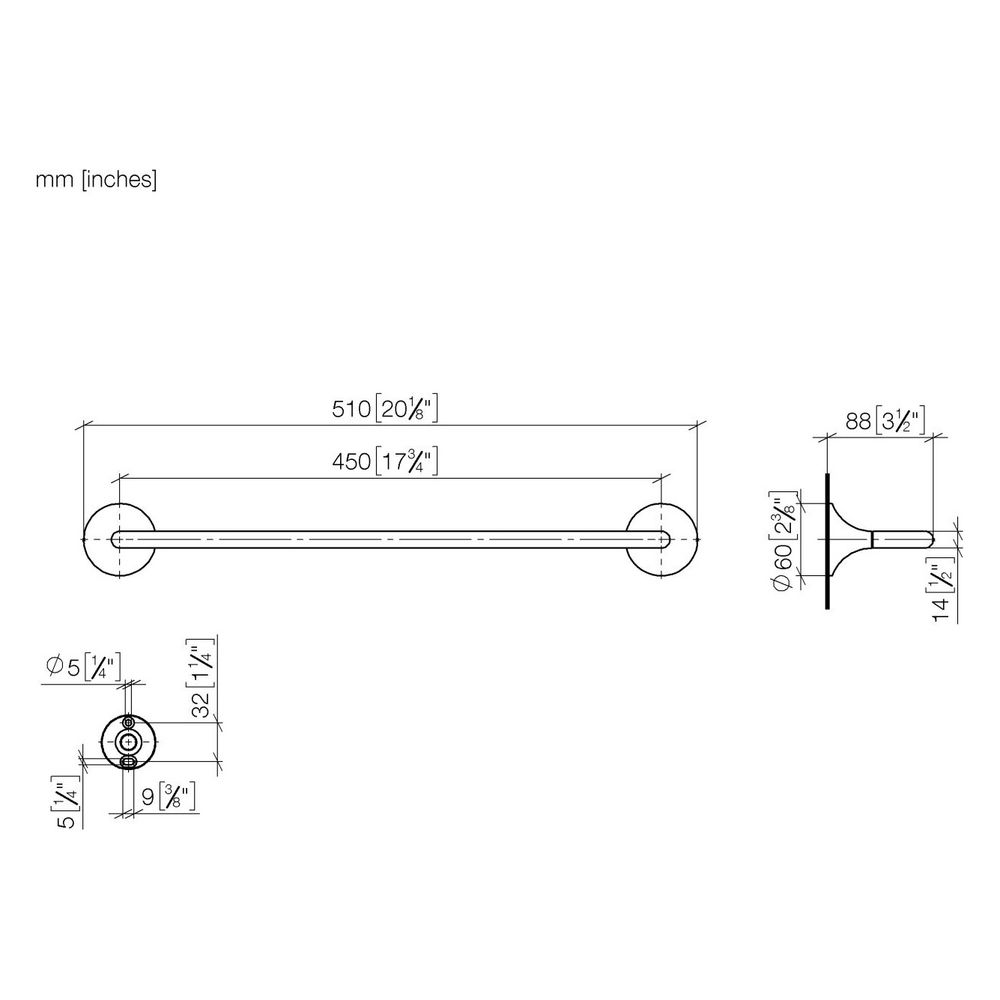 Dornbracht Badetuchhalter Vaia, 450mm Stichmaß, 510x60x88mm, Chrom... DORNBRACHT-83070809-00 4029011973819 (Abb. 4)