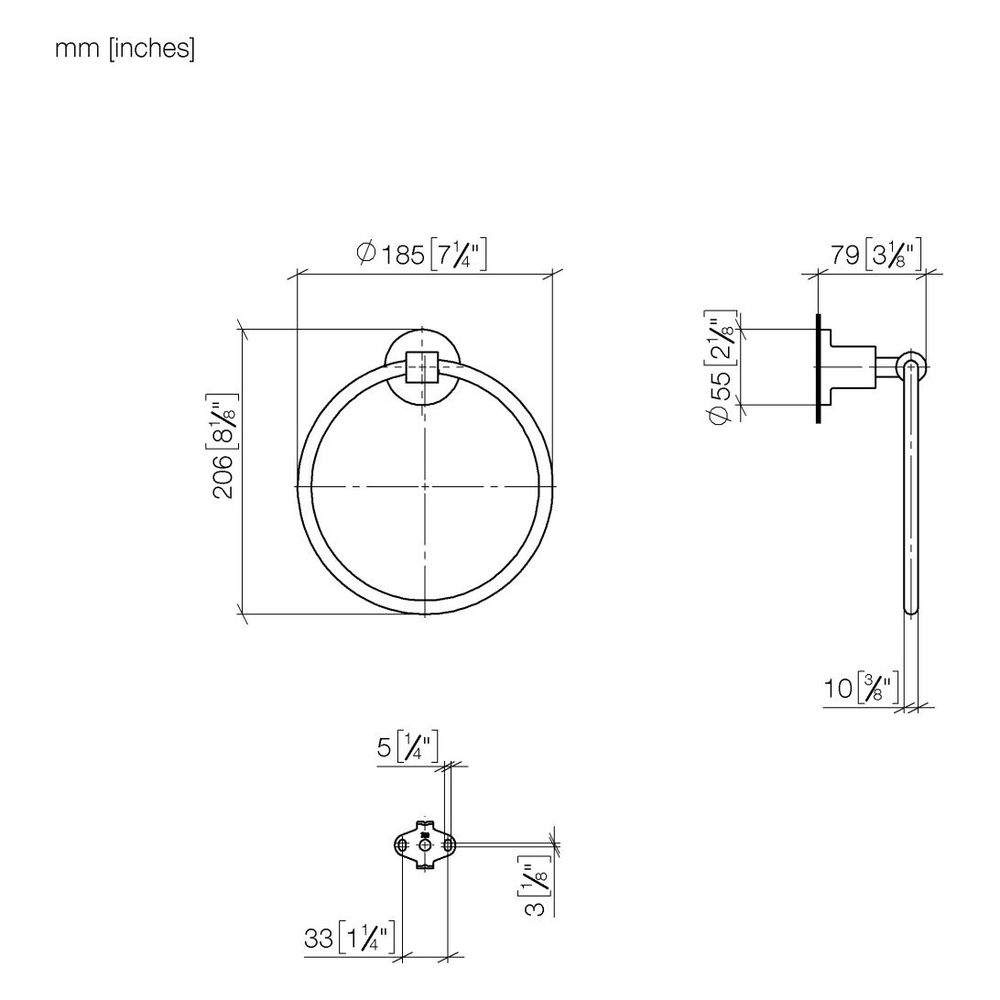 Dornbracht Handtuchring Tara rund, Ausladung 80mm, Dark Brass gebürstet... DORNBRACHT-83200892-39 4099477351025 (Abb. 4)