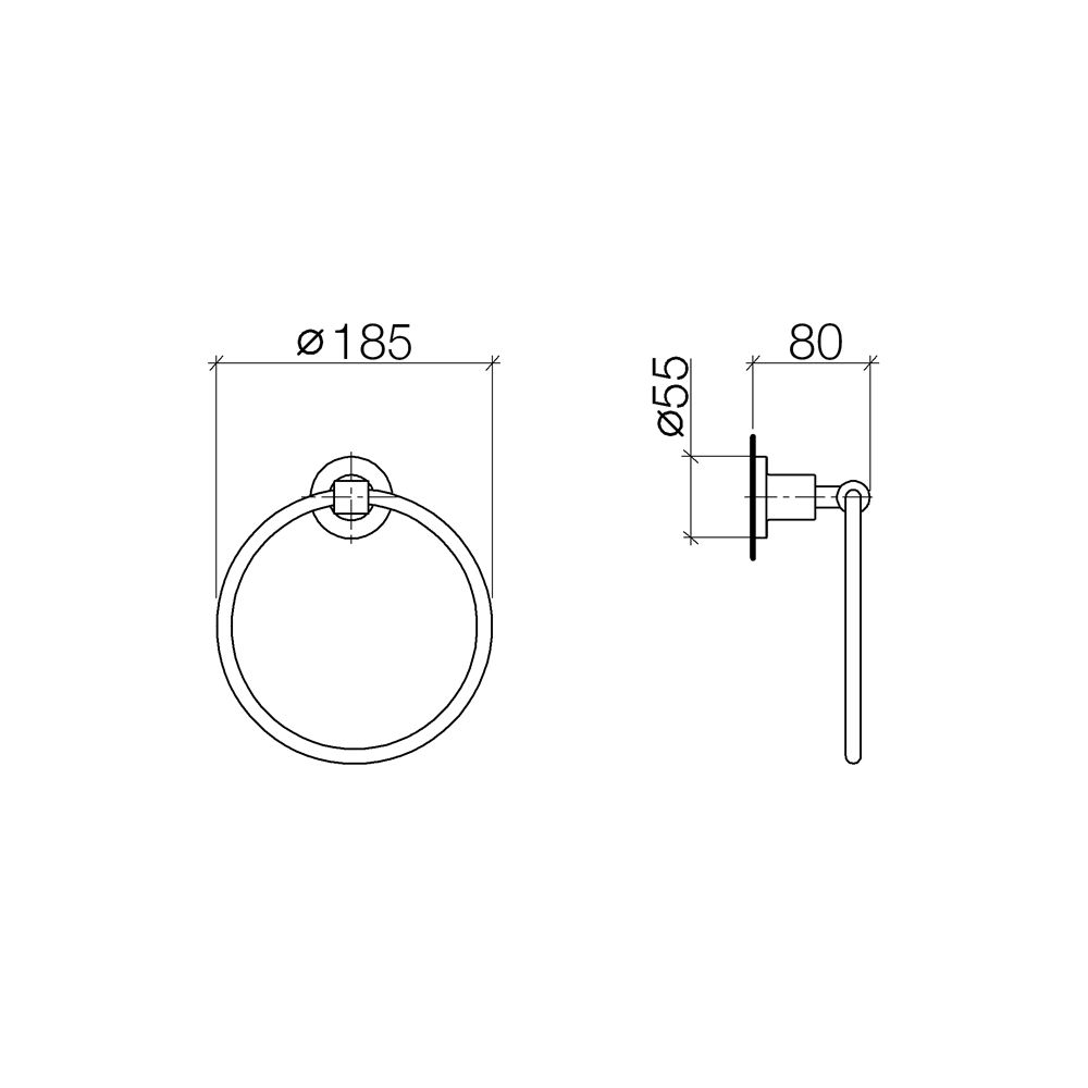 Dornbracht Handtuchring Tara rund, Ausladung 80mm, Chrom gebürstet... DORNBRACHT-83200892-93 4029011948688 (Abb. 4)