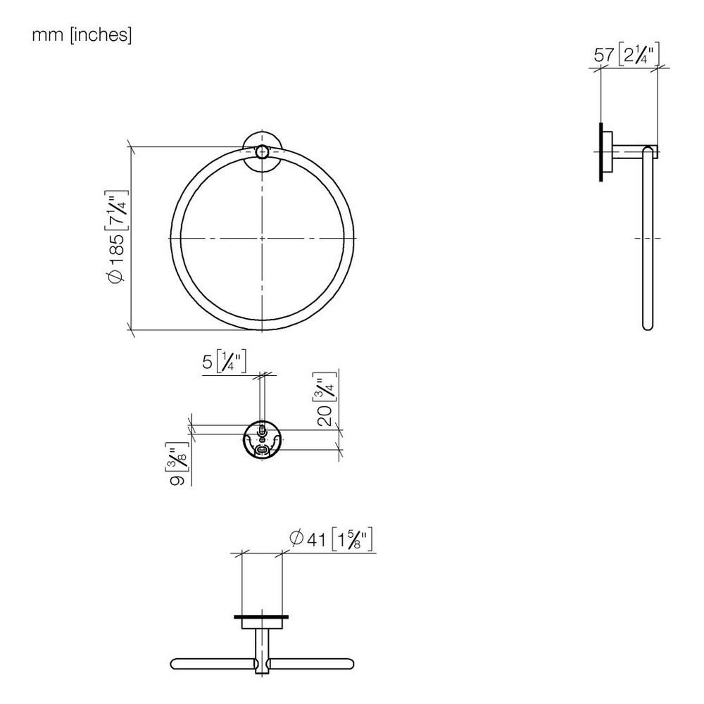 Dornbracht Handtuchring rund 185mm Ausladung 55mm Rosette 40mm, Dark Bronze geb... DORNBRACHT-83200979-43 4099477467955 (Abb. 4)