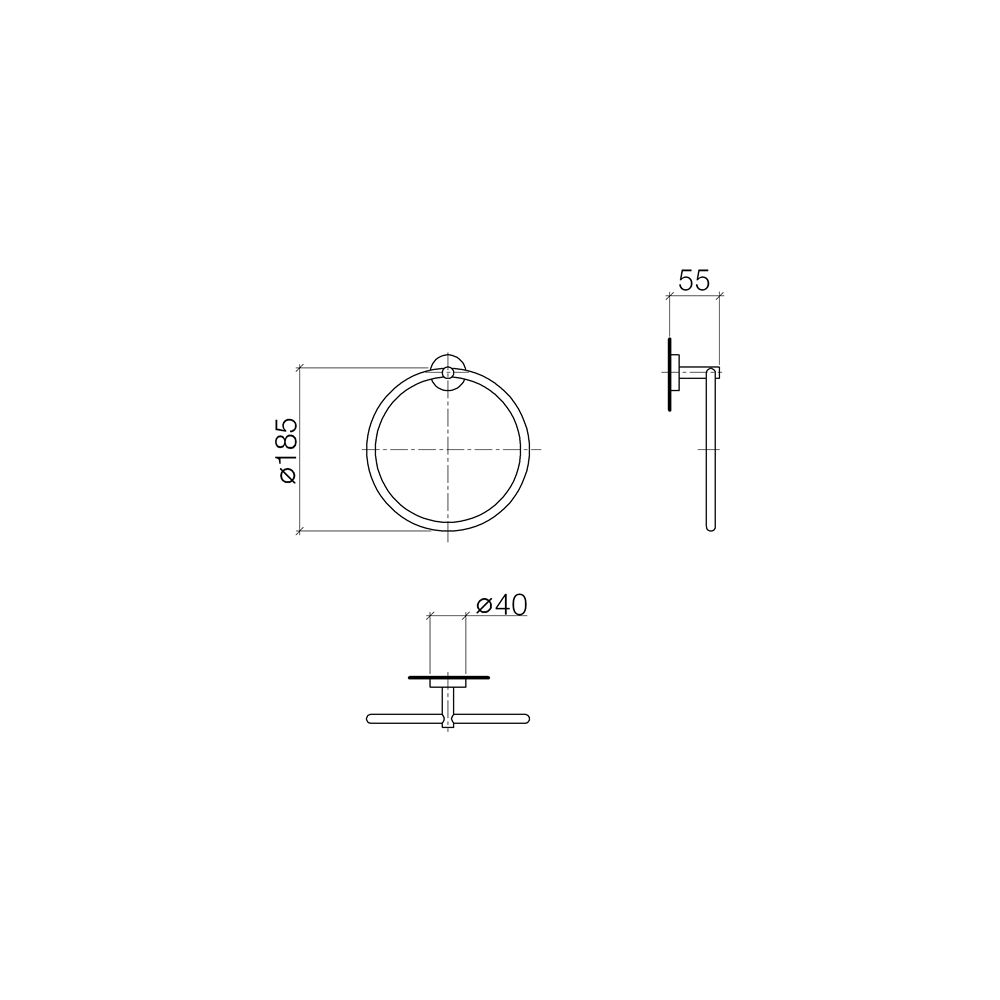 Dornbracht Handtuchring rund 185mm Ausladung 55mm Rosette 40mm, Dark Chrome... DORNBRACHT-83200979-19 4029011999109 (Abb. 4)