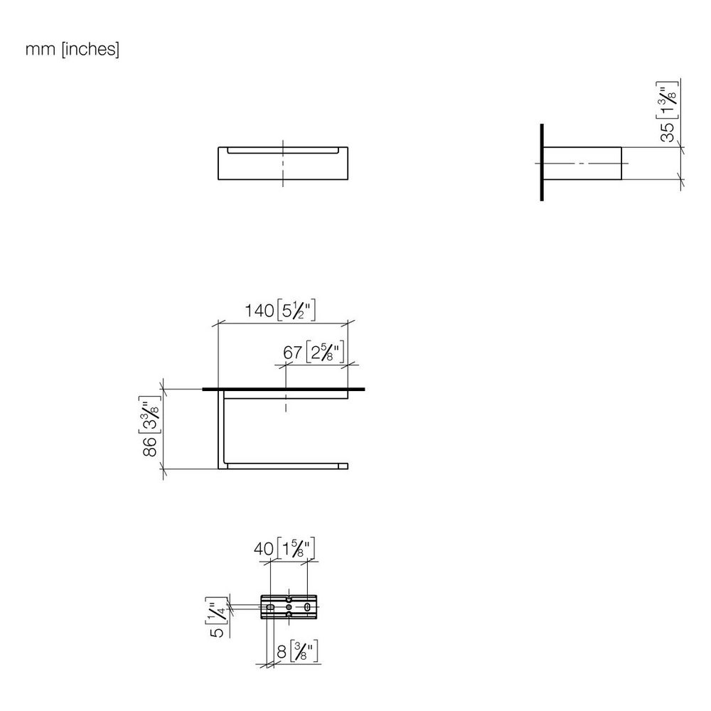 Dornbracht Papierrollenhalter ohne Deckel MEM 140x35x85mm, Dark Bronze gebürste... DORNBRACHT-83500780-43 4099477491639 (Abb. 4)