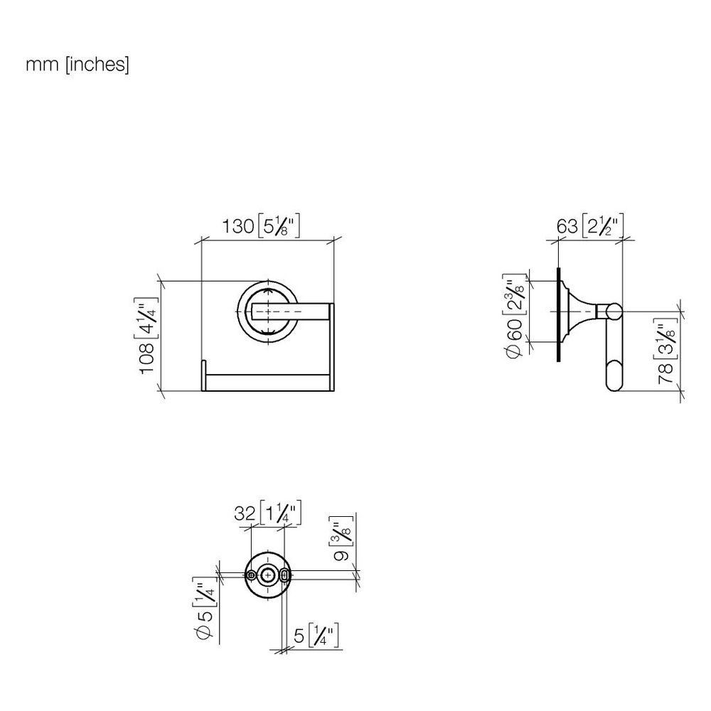Dornbracht Papierrollenhalter Vaia ohne Deckel, Ausladung 63mm, Dark Chrome... DORNBRACHT-83500809-19 4099477075969 (Abb. 4)