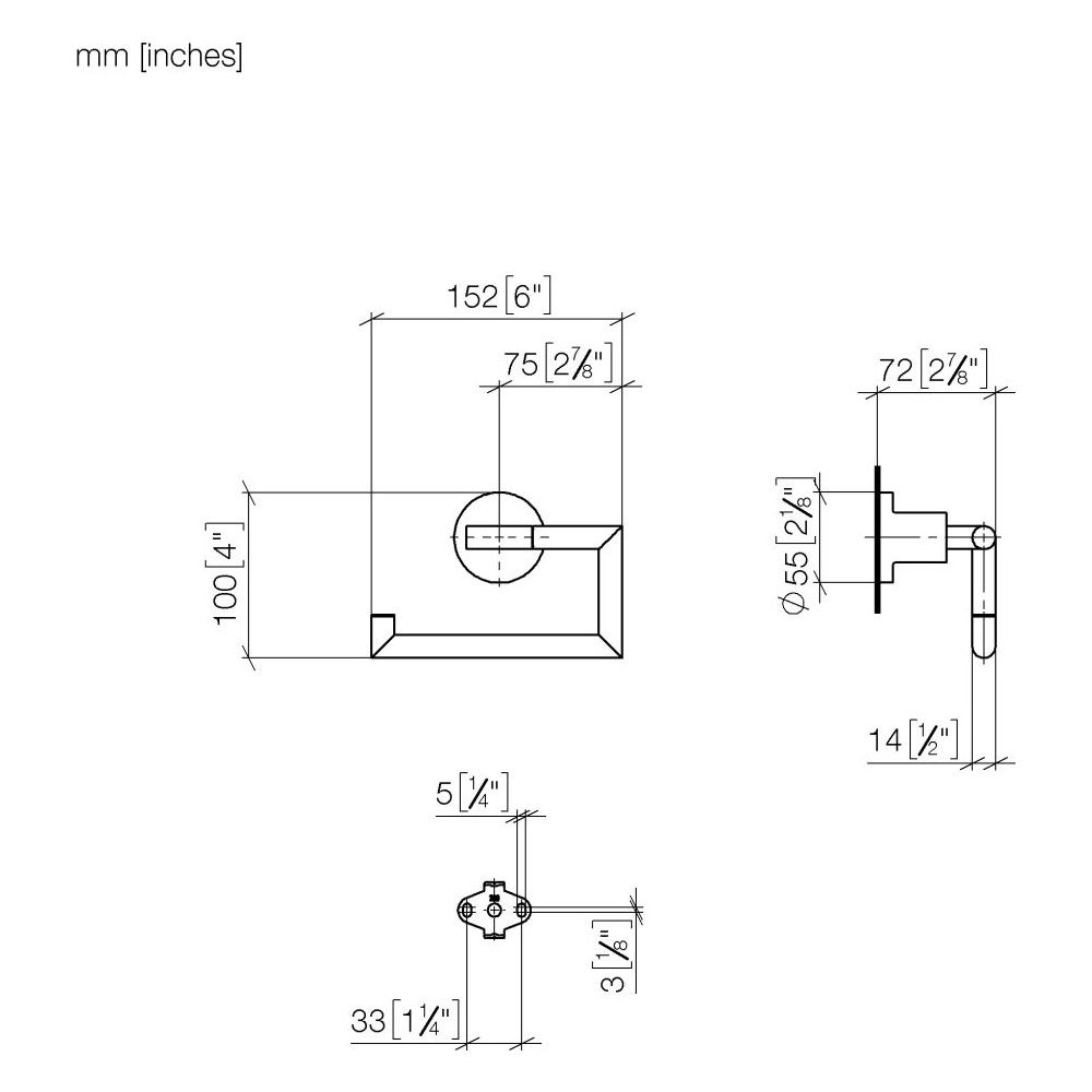Dornbracht Papierrollenhalter Tara ohne Deckel, Ausladung 72mm, Dark Brass gebü... DORNBRACHT-83500892-39 4099477351230 (Abb. 4)