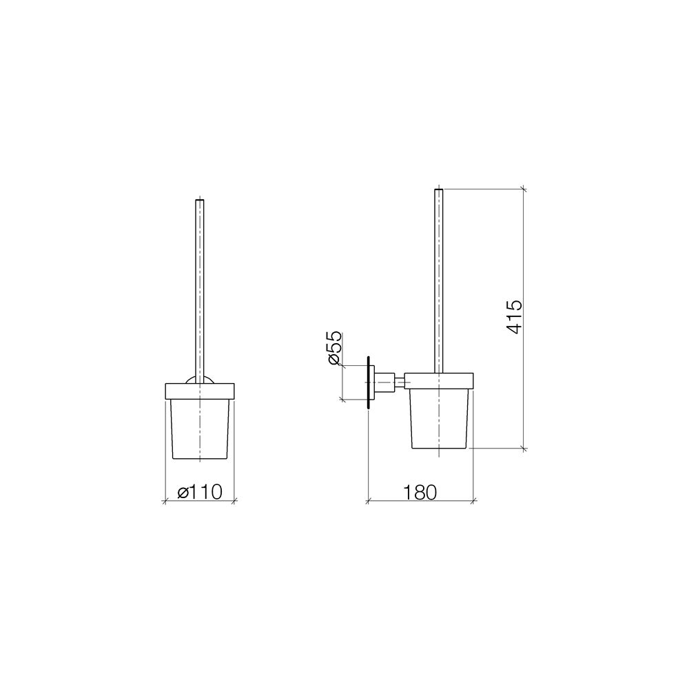 Dornbracht Toiletten-Bürstengarnitur Tara Wandmodell, Ausladung 180mm, Kristall... DORNBRACHT-83900892-47 4099477034577 (Abb. 4)
