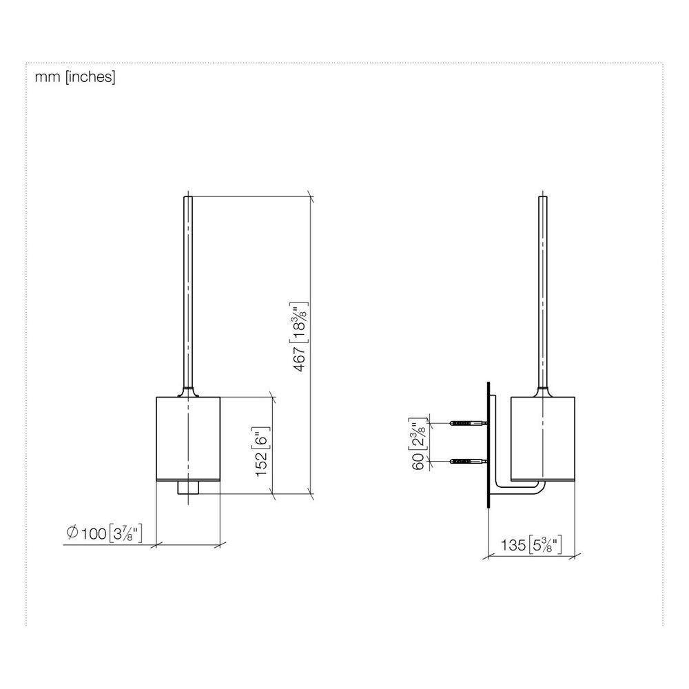 Dornbracht Toiletten-Bürstengarnitur 451x100x136mm Stichmaß 61mm, Chrom... DORNBRACHT-83900976-00 4099477243573 (Abb. 4)