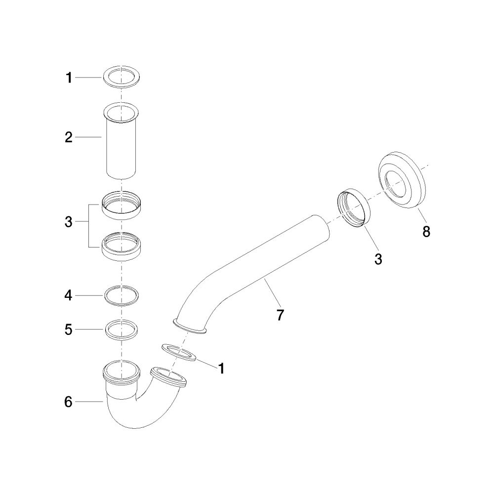 Dornbracht Bidet-Geruchsverschluss Serienneutral 1 1/4" 10050970 platin... DORNBRACHT-10050970-08 4029011146091 (Abb. 5)